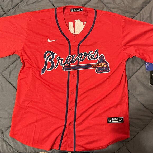 Nike Other - Nike Braves Scarlet Red Jersey